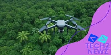 Drones used in environmental monitoring and conservation
